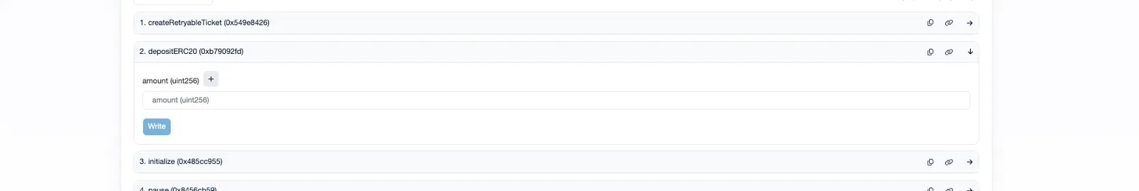 Deposit via Inbox on Etherscan