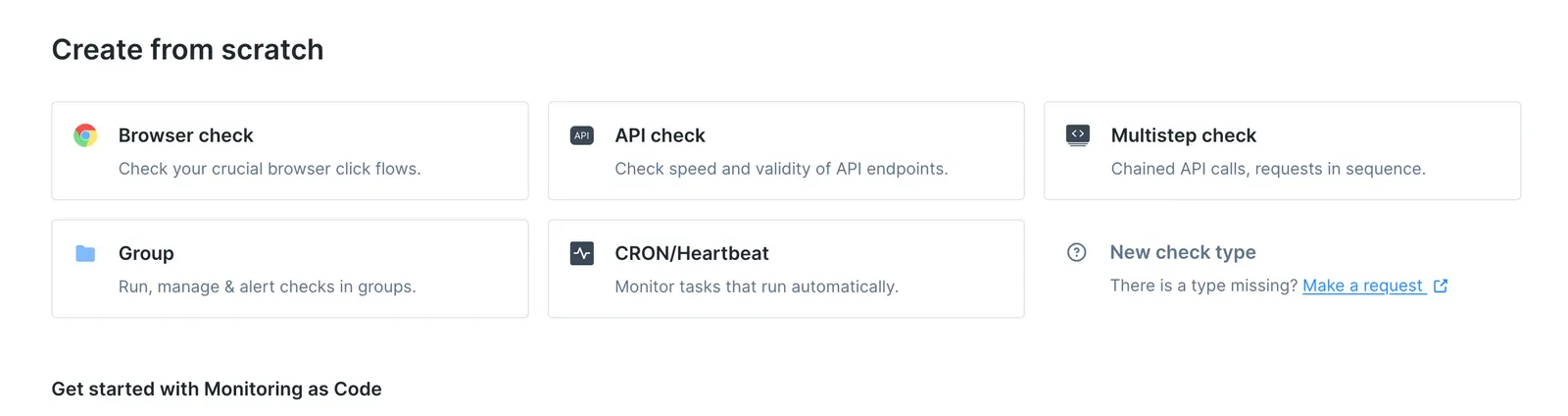 Create Check → API check