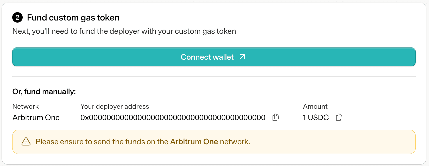 Custom Gas Token Funding